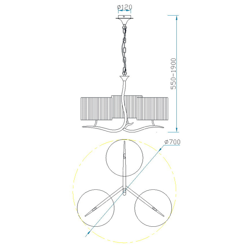 Lámpara de techo Ofertas-3 Dto 50% Mantra negro 1151