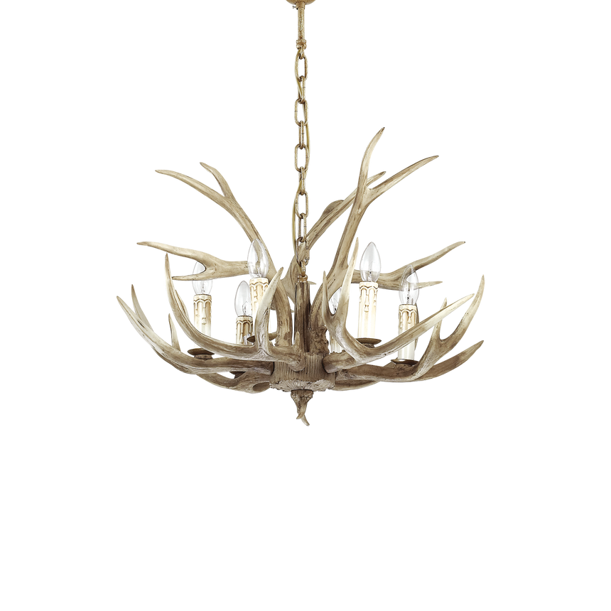 Lámpara colgante Ideal Lux Chalet beige 6 luces 240W Ø67cm 115498