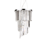 Lámpara colgante Ideal Lux Carlton cromo cristal y cerámica 8 luces Ø40cm 117737