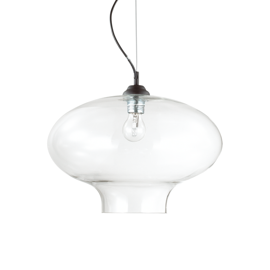 Lámpara colgante Ideal Lux Bistro' transparente cristal 60W Ø40cm 120898
