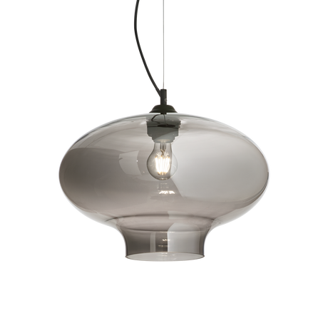 Lámpara colgante Ideal Lux Bistro' fumé cristal 60W Ø40cm 120904