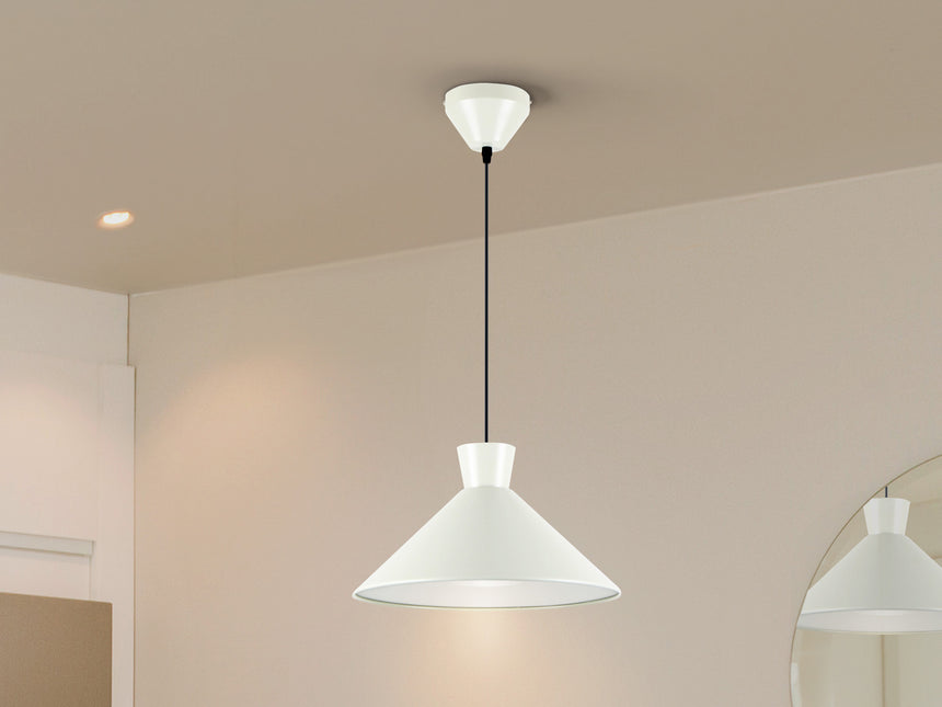 Lámpara de techo colgante Schuller Cono 1 luz gris perla mate Ø36cm 12458
