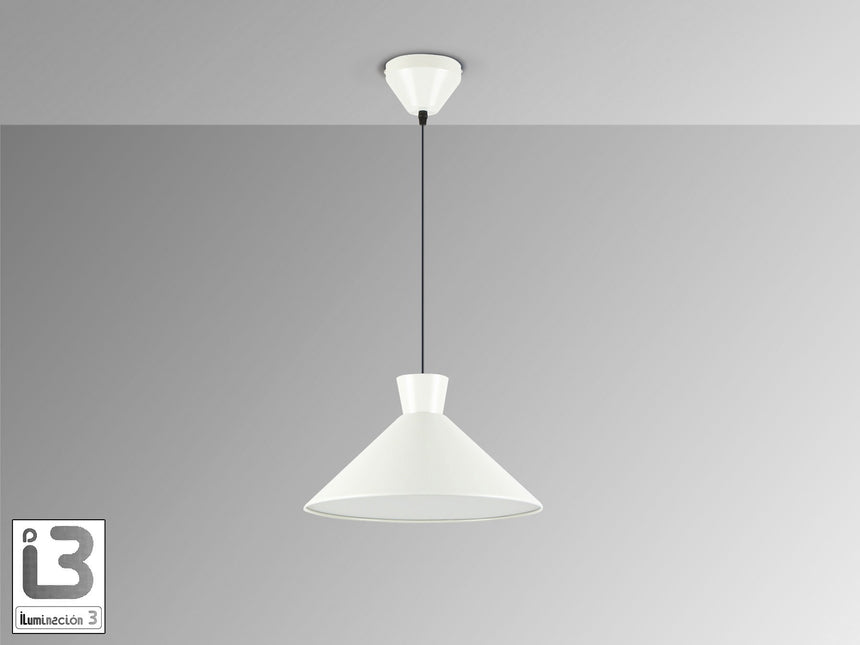 Lámpara de techo colgante Schuller Cono 1 luz gris perla mate Ø36cm 12458 vista 3