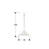 Lámpara de techo colgante Schuller Cono 1 luz gris perla mate Ø36cm 12458 dimensiones