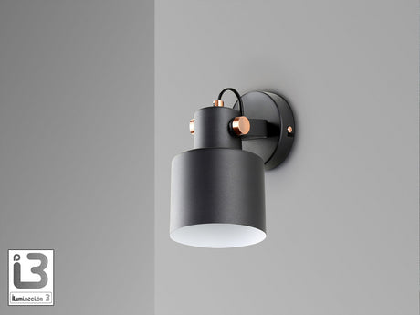 Lámpara aplique de pared Schuller Erika 1 luz negro y cobre satinado 12476 vista 2