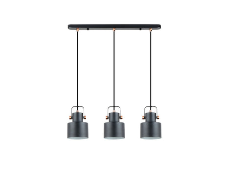 Lámpara de techo colgante Schuller Erika 3 luces negro y cobre satinado 12494 ambiente