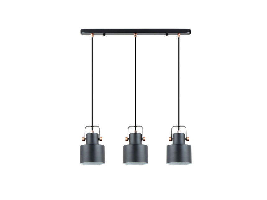 Lámpara de techo colgante Schuller Erika 3 luces negro y cobre satinado 12494 ambiente