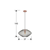 Lámpara de techo colgante Schuller Melany 1 luz cobre satinado y negro Ø37cm 12500 dimensiones