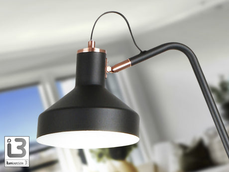 Lámpara de pie de salón Schuller Irias 1 luz negro y cobre satinado 149cm 12528 vista 2