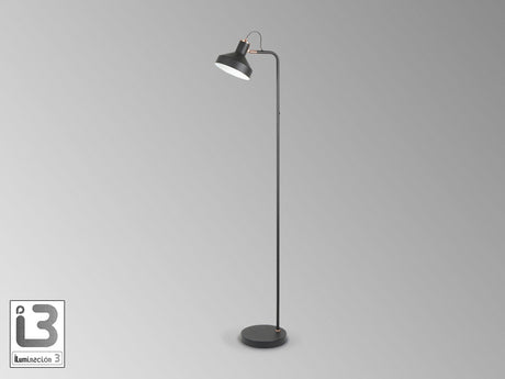 Lámpara de pie de salón Schuller Irias 1 luz negro y cobre satinado 149cm 12528 vista 3