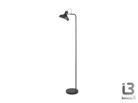 Lámpara de pie de salón Schuller Irias 1 luz negro y cobre satinado 149cm 12528 ambiente
