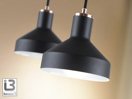 Lámpara de techo colgante Schuller Irias 1 luz negro y cobre satinado 12537 vista 2