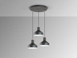 Schuller I3 Irias Pendant Ceiling Lamp 3 Lights Black Copper D45 12546