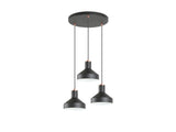 Lámpara de techo colgante Schuller Irias 3 luces negro y cobre satinado Ø46cm 12546 ambiente