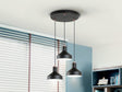 Lámpara de techo colgante Schuller Irias 3 luces negro y cobre satinado Ø46cm 12546