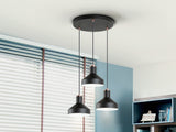 Lámpara de techo colgante Schuller Irias 3 luces negro y cobre satinado Ø46cm 12546