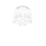 Plafón de techo Ideal Lux Compo blanco cristal 6 luces 312W Ø56cm 125503