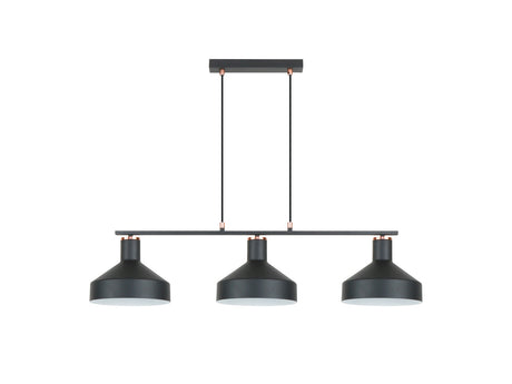 Lámpara de techo colgante Schuller Irias 3 luces negro y cobre satinado 12555 ambiente