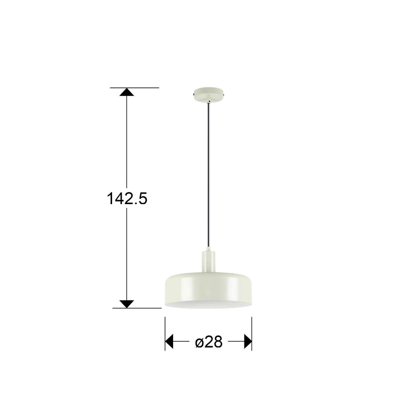 Lámpara de techo colgante Schuller Alessia 1 luz gris perla mate 12567 dimensiones