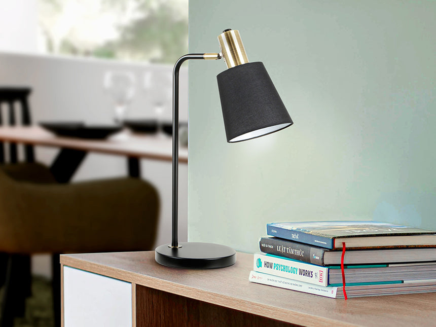 Schuller I3 Gisela Lámpara sobremesa 1 luz negro latón 12581
