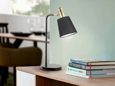 Lámpara de sobremesa Schuller Gisela 1 luz negro y latón 50cm 12581