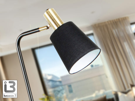 Lámpara de pie de salón Schuller Gisela 1 luz negro y latón 149cm 12592 vista 2