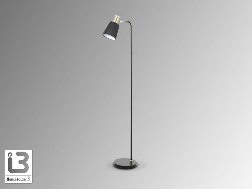 Lámpara de pie de salón Schuller Gisela 1 luz negro y latón 149cm 12592 vista 3
