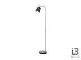 Lámpara de pie de salón Schuller Gisela 1 luz negro y latón 149cm 12592 ambiente