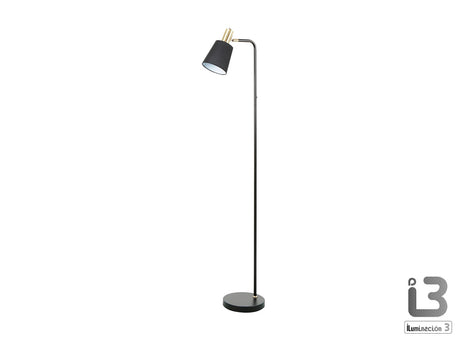 Lámpara de pie de salón Schuller Gisela 1 luz negro y latón 149cm 12592 ambiente