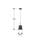 Lámpara de techo colgante Schuller Gisela 1 luz negro y latón 12607 dimensiones