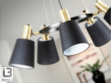 Lámpara de techo colgante Schuller Gisela 5 luces negro y latón Ø75cm 12616 vista 2