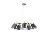 Lámpara de techo colgante Schuller Gisela 5 luces negro y latón Ø75cm 12616 ambiente