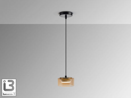 Lámpara de techo colgante Schuller Olaia 1 luz negro y oro 3000K 12643 vista 3