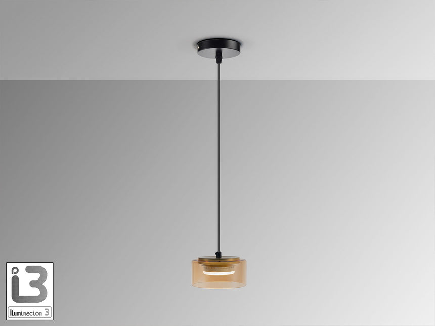 Lámpara de techo colgante Schuller Olaia 1 luz negro y oro 3000K 12643 vista 3