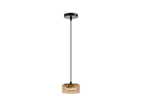 Lámpara de techo colgante Schuller Olaia 1 luz negro y oro 3000K 12643 ambiente