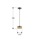 Lámpara de techo colgante Schuller Olaia 1 luz negro y oro 3000K 12643 dimensiones