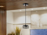 Lámpara de techo colgante Schuller Olaia 1 luz negro y smoky 3000K 12652