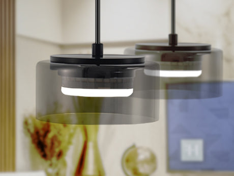 Lámpara de techo colgante Schuller Olaia 1 luz negro y smoky 3000K 12652 vista 2