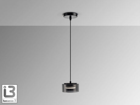 Lámpara de techo colgante Schuller Olaia 1 luz negro y smoky 3000K 12652 vista 3