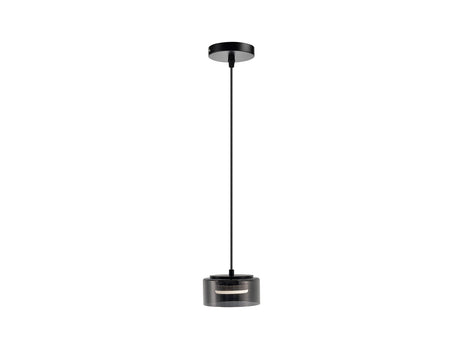 Lámpara de techo colgante Schuller Olaia 1 luz negro y smoky 3000K 12652 ambiente