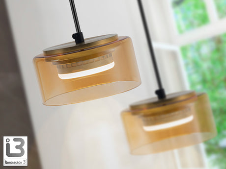 Lámpara de techo colgante Schuller Olaia 3 luces negro  - ambiente