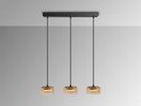 Schuller I3 Olaia 3-Light Pendant Ceiling Lamp, Black, Amber 12661