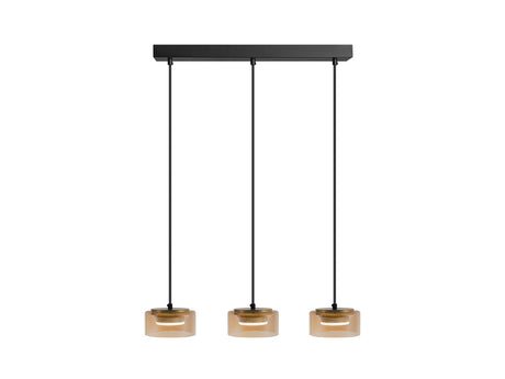 Lámpara de techo colgante Schuller Olaia 3 luces negro y oro 3000K 12661 ambiente