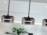 Schuller I3 Olaia Pendant Ceiling Lamp 3 Lights Black Smoky 12670