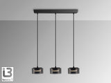 Lámpara de techo colgante Schuller Olaia 3 luces negro y smoky 3000K 12670 vista 3