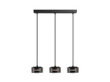 Lámpara de techo colgante Schuller Olaia 3 luces negro y smoky 3000K 12670 ambiente