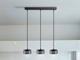Schuller I3 Olaia Pendant Ceiling Lamp 3 Lights Black Smoky 12670