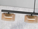 Schuller I3 Olaia 4-light pendant ceiling lamp, black, Amber 12689