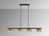Schuller I3 Olaia 4-light pendant ceiling lamp, black, Amber 12689