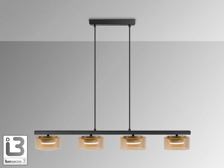 Lámpara de techo colgante Schuller Olaia 4 luces negro y oro 3000K 12689 vista 3